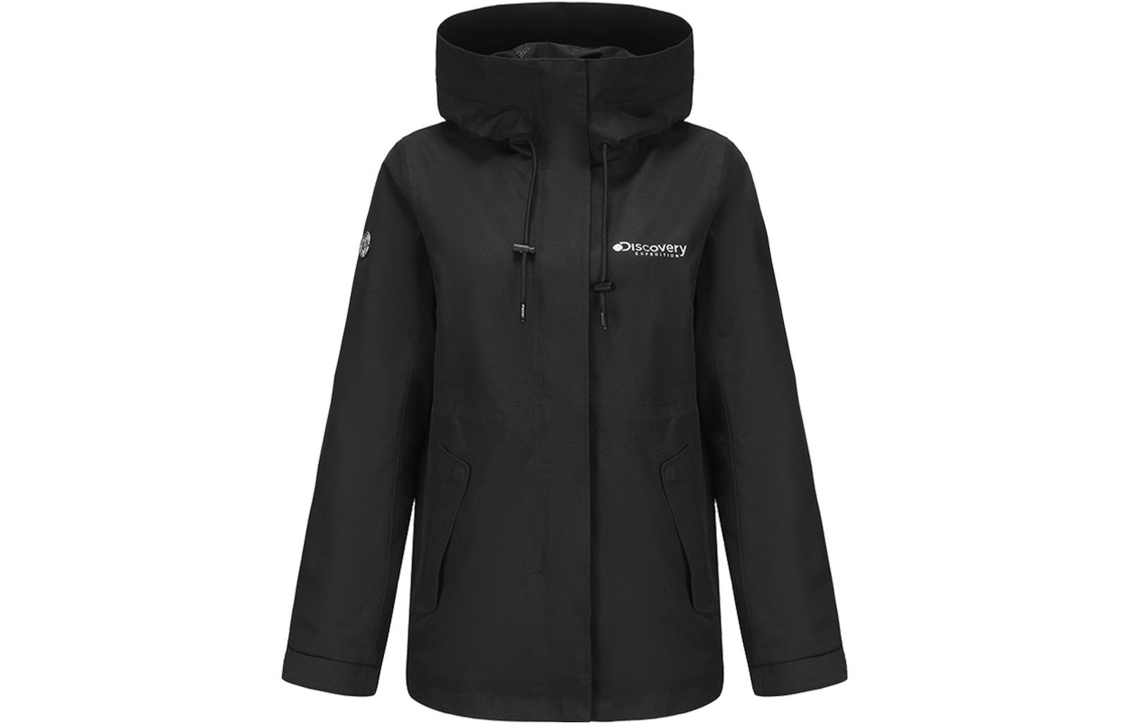 (Women) Discovery Expedition Black Waterproof Windproof Hooded Jacket DAABL921148-G89