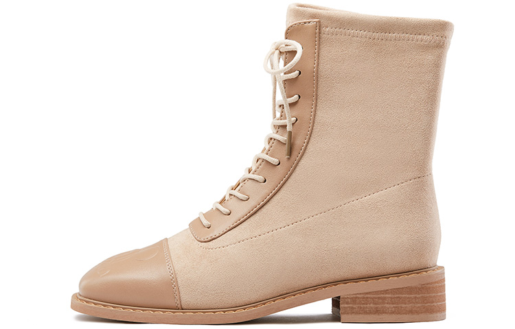 (Women) Disney x Dr. Martens 'Mickey Knit Cream Heeled Lace-Up Boot' 20WDML926-1382