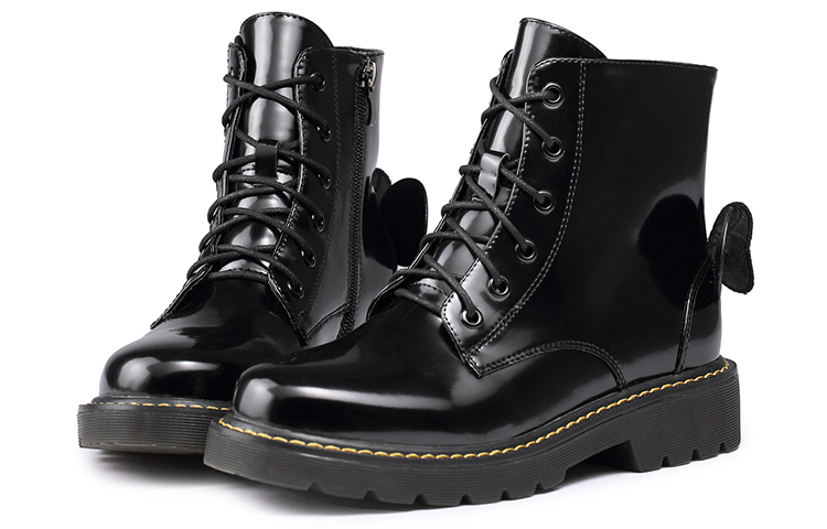Shop (Women) Disney x Dr. Martens Minnie Mouse 'Shiny Black Patent Embroidery' 20WDBL213-16R00