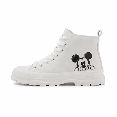 (W) Disney Dr. Martens White 'Mickey Mouse Large Print'
