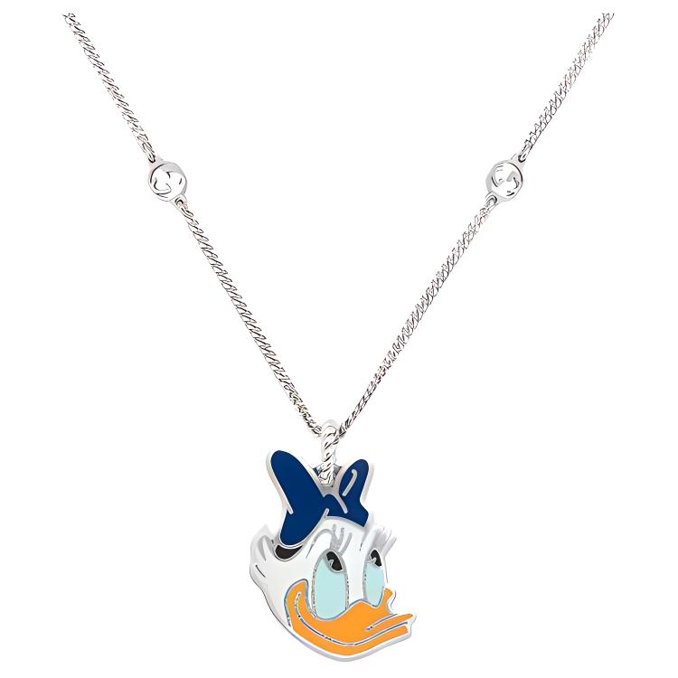 (Women) Disney Gucci Daisy Duck Silver Necklace for Women 639082-J89B4-8520