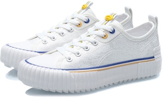 迪士尼 LiNing李寧 耐磨透氣 低幫 板鞋 女款 白色 Lookbook 迪士尼 LiNing李寧 耐磨透氣 低幫 板鞋 女款 白色