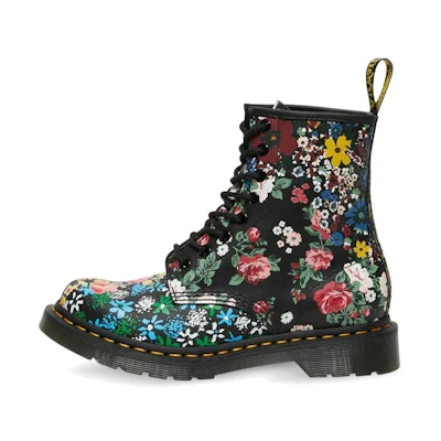 (W) Dr. Martens 1460 Black White 'British Fashion Floral'