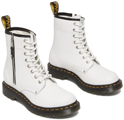 (Women) Dr. Martens 1460 Double Zip Leather Lace Up Boots 'White' 27624100 Lookbook (Women) Dr. Martens 1460 Double Zip Leather Lace Up Boots 'White' 27624100