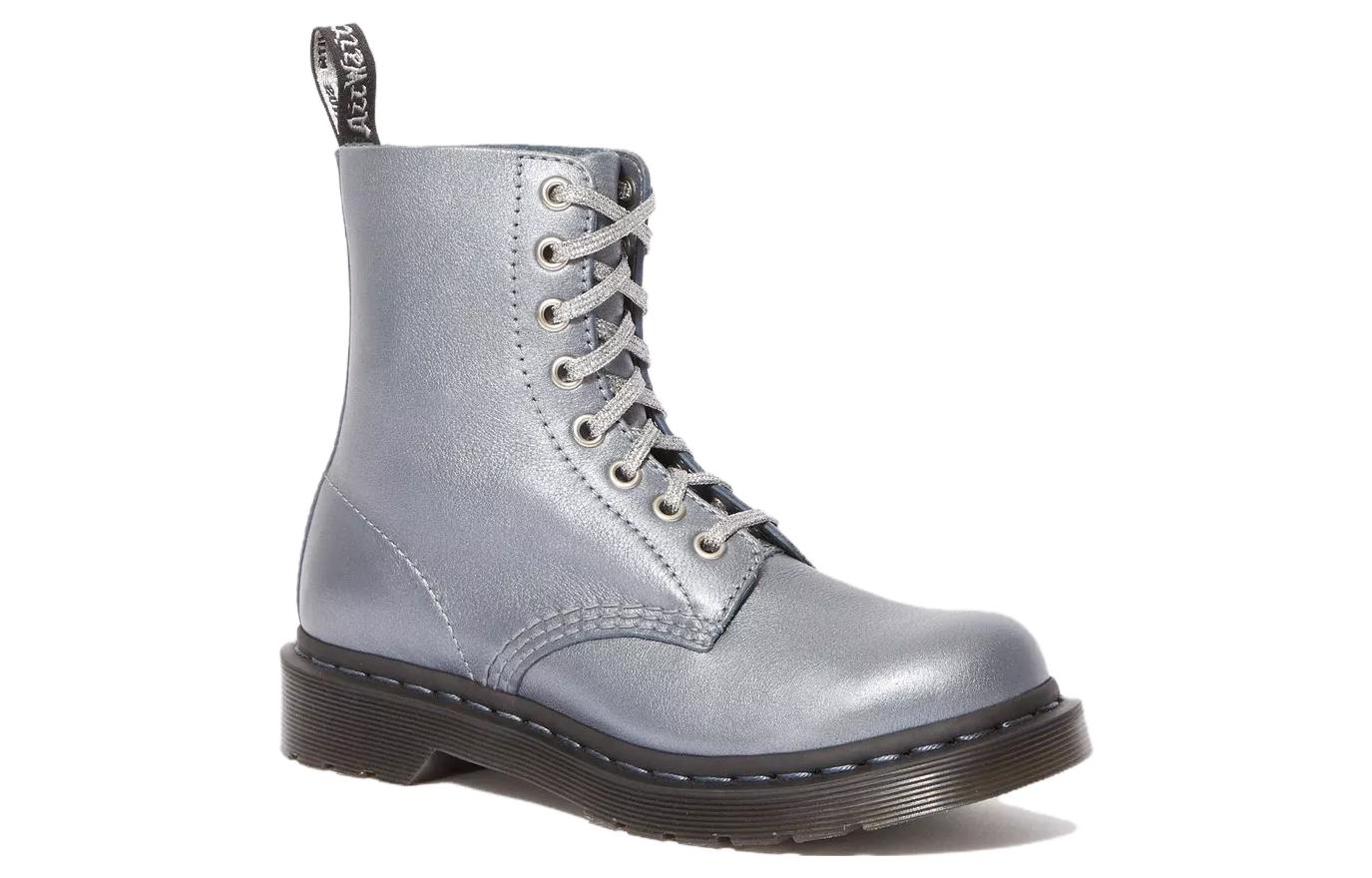 (W) Dr. Martens 1460 Leather Lace-Up Round Toe Ankle Boots 'Silver' 圖 2