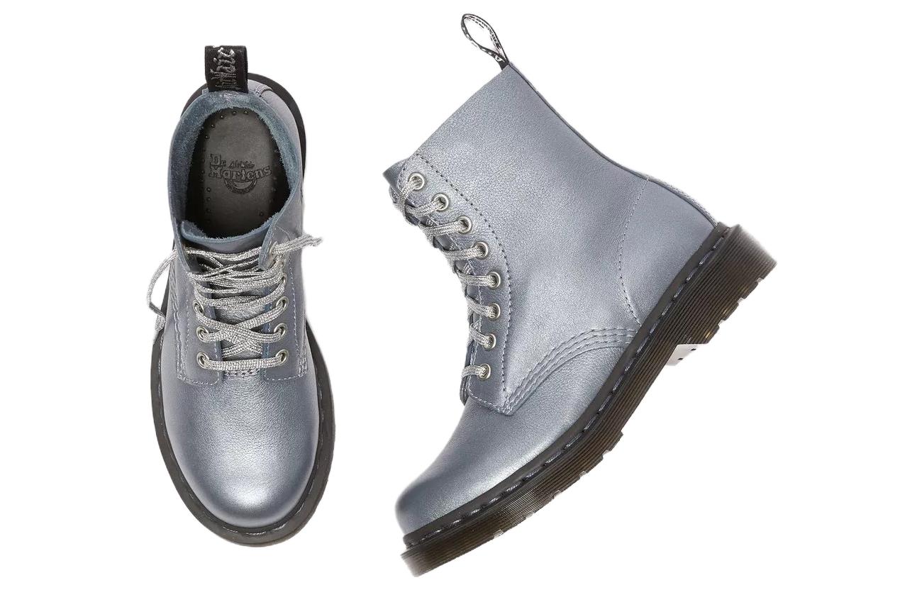 (W) Dr. Martens 1460 Leather Lace-Up Round Toe Ankle Boots 'Silver' 圖 3