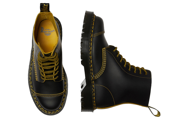 (W) Dr. Martens 1460 Pascal Bex Double Stitch 'Black Yellow' 圖 3