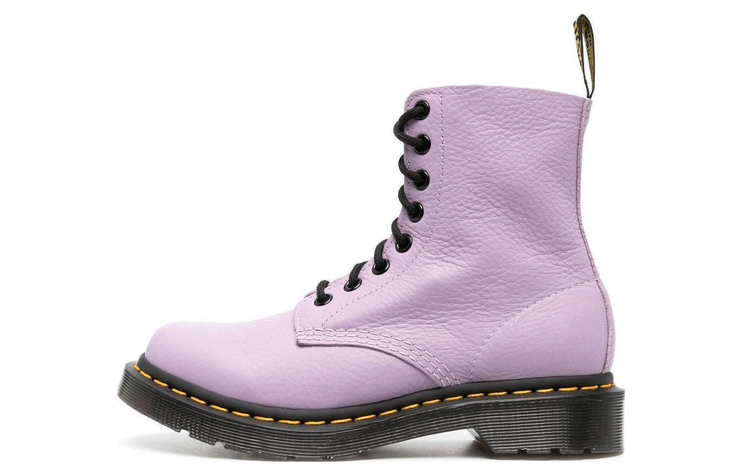 (W) Dr. Martens 1460 Pascal Black Eyelet Lace Up Boots 'Lilac'