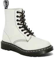 Lookbook 馬汀博士 Dr. Martens 1460 荔枝紋軟皮 8 孔 短筒 馬丁靴 女款 白色
