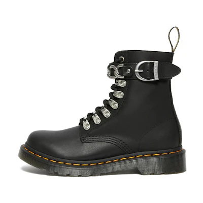 (W) Dr. Martens 1460 Pascal Chain Leather Lace Up Boot 'Black'
