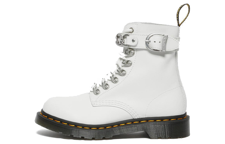 (Women) Dr. Martens 1460 Pascal Chain Leather Lace Up Boot 'White' 27266100