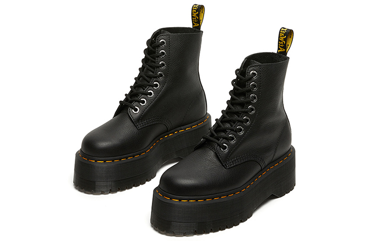 Lookbook Dr. Martens/馬汀博士 1460 Pascal Pisa荔枝紋軟皮厚底8孔馬丁靴 女款 炭黑