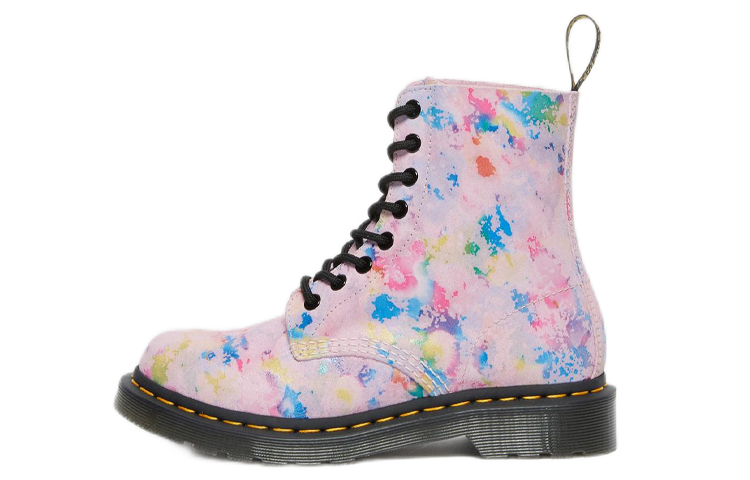 (W) Dr. Martens 1460 Pascal Rainbow Suede Lace Up Boots 'Pink'
