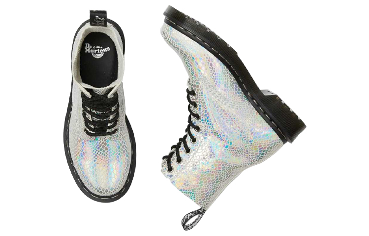 (W) Dr. Martens 1460 Pascal Snake Metallic Silver snake pattern 圖 4