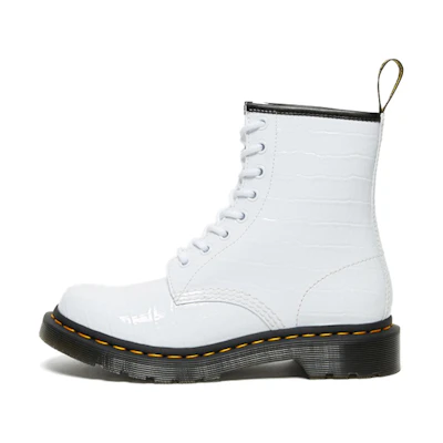 (W) Dr. Martens 1460 Patent Croc Emboss Leather Boots 'White'