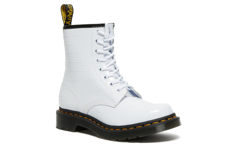 Lookbook (W) Botas Dr. Martens 1460 de Charol con Grabado de Cocodrilo en Cuero 'Blancas' 26855100