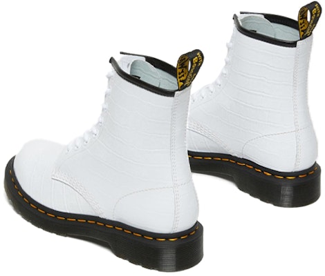 Dr.Martens/馬汀博士 1460 漆皮鱷魚壓紋皮革馬丁靴 女款 白色 Purchase Dr.Martens/馬汀博士 1460 漆皮鱷魚壓紋皮革馬丁靴 女款 白色
