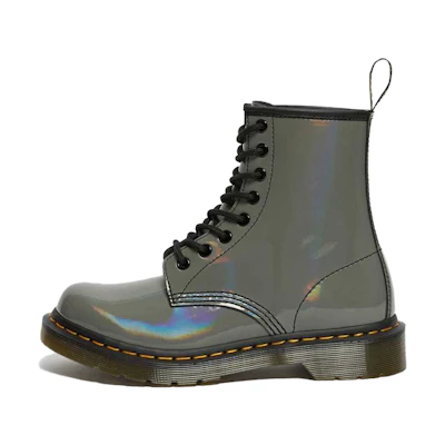 (W) Dr. Martens 1460 Rainbow Patent Lace Up Boots 'Gunmetal'