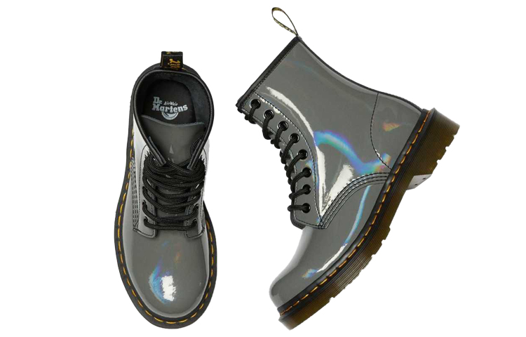 Lookbook (W) Dr. Martens 1460 Rainbow Patent But Lace 'Gunmetal' 26705029