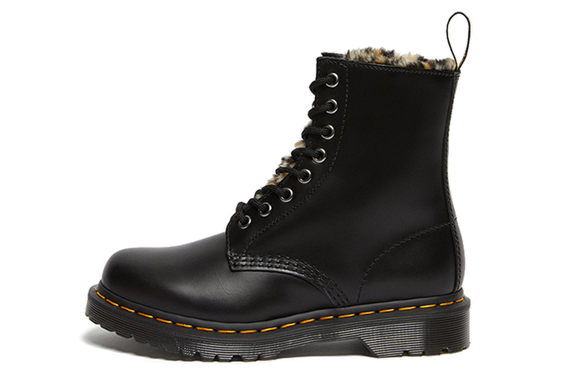 (W) Dr. Martens 1460 Serena Leopard Black Martin boots