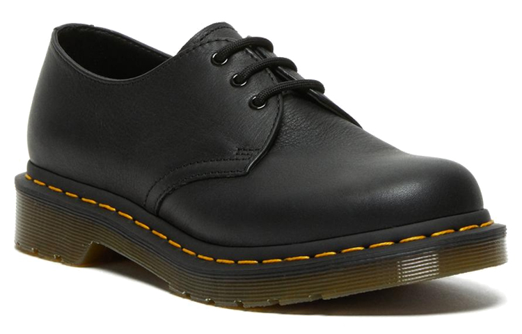 Shop 馬汀博士 Dr.Martens 1461 Virginia 皮革 经典休閒平底鞋 女款 黑
