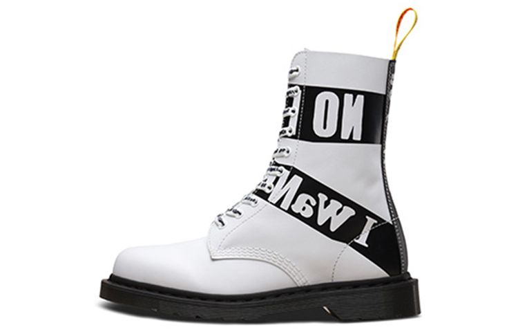 (Women) Dr. Martens 1490 Sxp 'White Print 10-Eye Boot' 24785100
