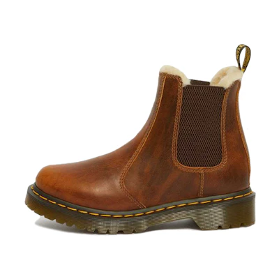 (W) Dr. Martens 2976 Faux Fur Lined Chelsea Boots 'Butterscotch'