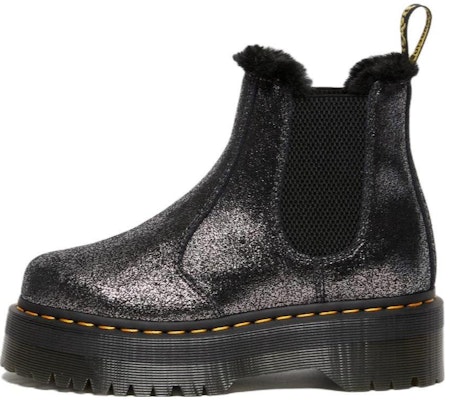 (Women) Dr. Martens 2976 Faux Fur-Lined Metallic Platform Chelsea Boots 'Black' 27956012 Buy (Women) Dr. Martens 2976 Faux Fur-Lined Metallic Platform Chelsea Boots 'Black' 27956012
