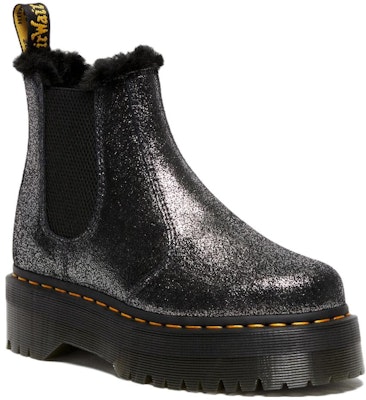 (Women) Dr. Martens 2976 Faux Fur-Lined Metallic Platform Chelsea Boots 'Black' 27956012 Order (Women) Dr. Martens 2976 Faux Fur-Lined Metallic Platform Chelsea Boots 'Black' 27956012