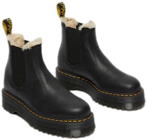 Dr.Martens 馬汀博士 2976 人造毛皮襯裡平底切爾西靴 男女同款 炭黑 Shop Dr.Martens 馬汀博士 2976 人造毛皮襯裡平底切爾西靴 男女同款 炭黑