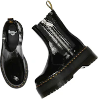 Shop Dr.Martens 馬汀博士 皮革 仿舊漆皮厚底 中筒 切爾西靴 女款 黑色