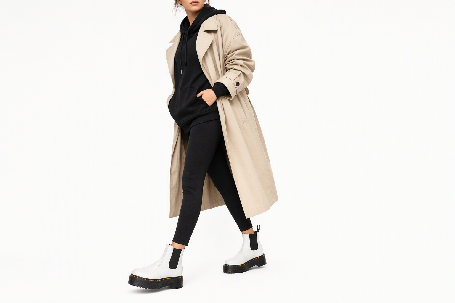 Order （女性）Dr. Martens 2976 平底光滑白色短靴 25055100