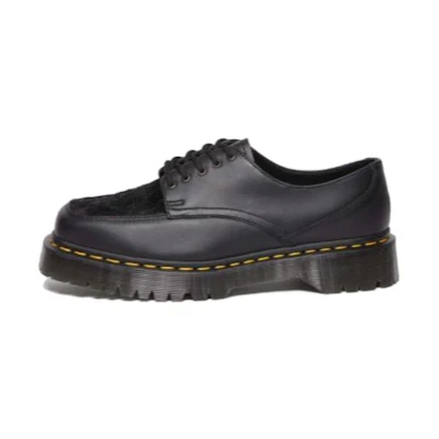 Dr. Martens 5-Eye Bex Square Toe Hair-On & Leather Shoes 'Black'