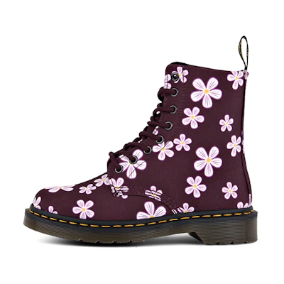 (W) Dr. Martens 8-Eye High Top Boot 'Plum Floral'
