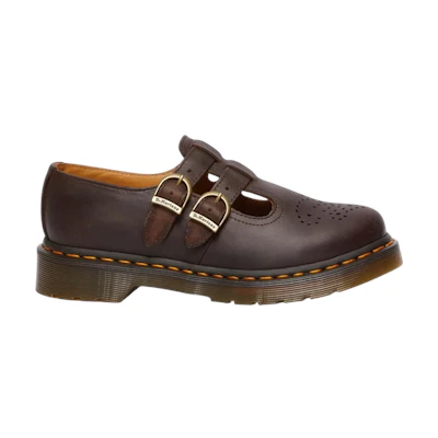 (W) Dr. Martens 8065 Crazy Horse Leather Mary Jane Shoes 'Dark Brown'