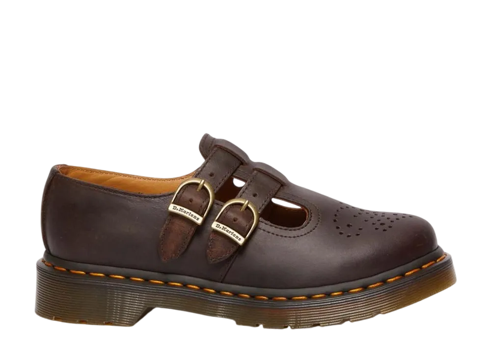 (Women) Dr. Martens 8065 Crazy Horse Leather Mary Jane Shoes 'Dark Brown' 30914201