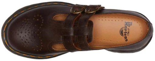 Purchase (Women) Dr. Martens 8065 Crazy Horse Leather Mary Jane Shoes 'Dark Brown' 30914201