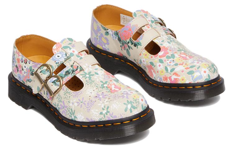 Lookbook Dr.Martens馬汀博士 皮革 時尚搭扣 平底鞋 女款 米色