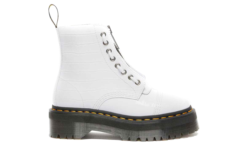 (W) Dr. Martens 'Crocodile Embossment Zip Martin Boots White' 圖 2
