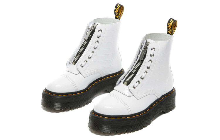 (W) Dr. Martens 'Crocodile Embossment Zip Martin Boots White' 圖 3