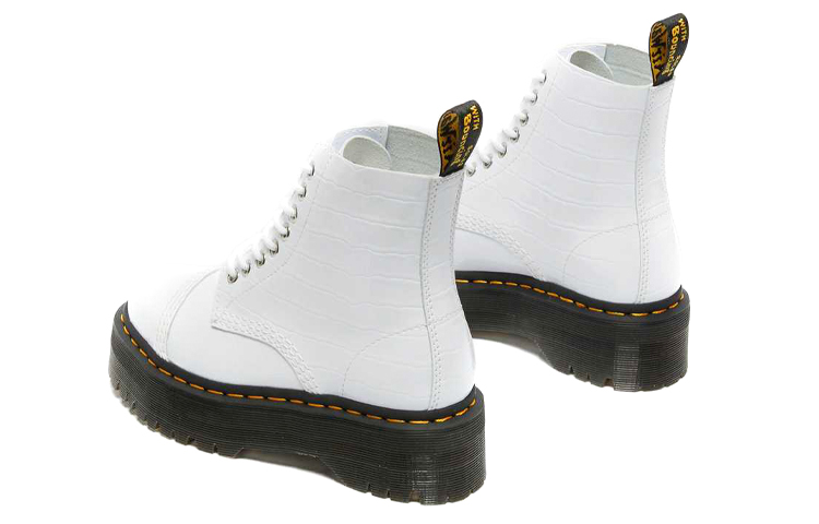 (W) Dr. Martens 'Crocodile Embossment Zip Martin Boots White' 圖 5