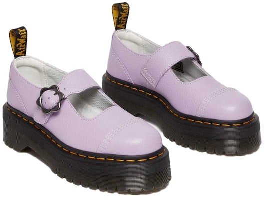 (Women) Dr. Martens Addina Flower Buckle Leather Platform Shoes 'Lilac' 30805308 Lookbook (Women) Dr. Martens Addina Flower Buckle Leather Platform Shoes 'Lilac' 30805308