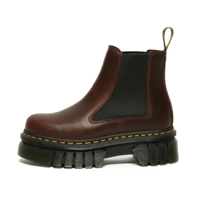 (W) Dr. Martens Audrick Brando Leather Platform Chelsea Boots 'Brown'