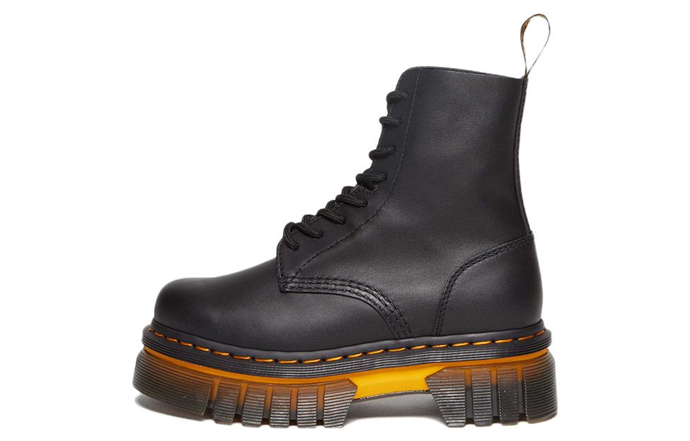 (Women) Dr. Martens Audrick Contrast Sole Leather Platform Ankle Boots 'Black' 30671001