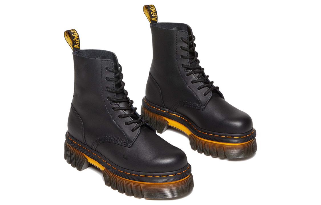 Lookbook (W) Stivaletti Platform in Pelle con Suola a Contrasto Dr. Martens Audrick ''Nero'' 30671001