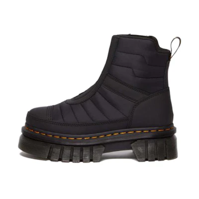 (W) Dr. Martens Audrick Leather 'Round Toe Platform Ankle Boot' Black