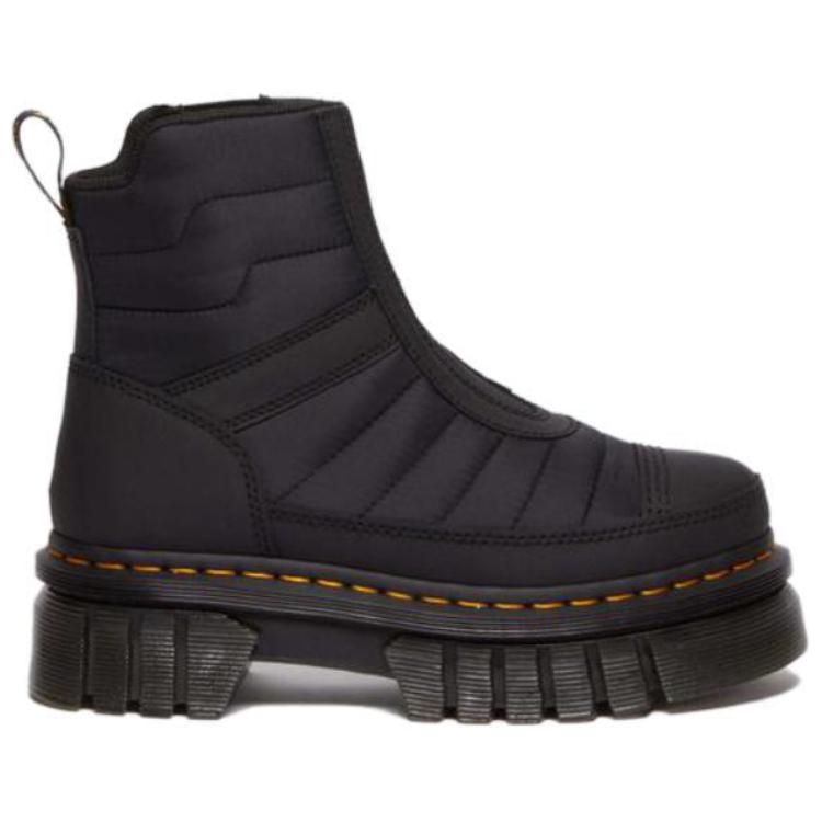 Order (W) Dr. Martens Audrick Botas Plataforma Punta Redonda de Cuero Negro 30915001