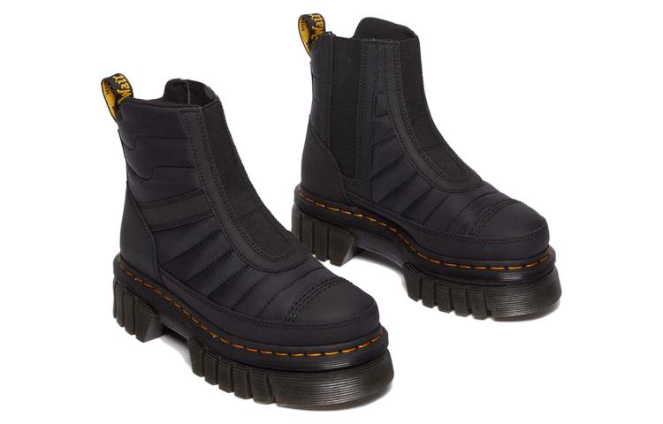 Lookbook (W) Dr. Martens Audrick Botas Plataforma Punta Redonda de Cuero Negro 30915001