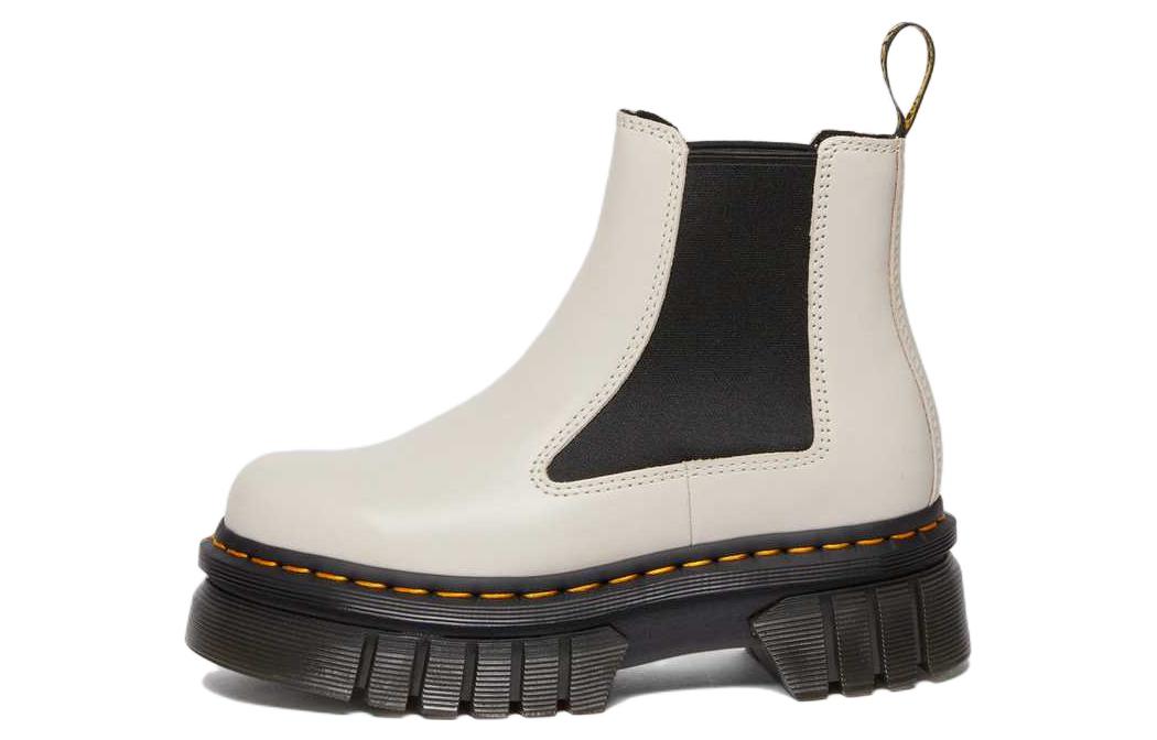 (Women) Dr. Martens Audrick Nappa Leather Platform Chelsea Boots 'Cobblestone Grey' 27148055