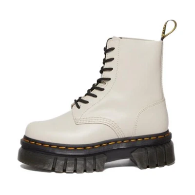 (W) Dr. Martens Audrick Nappa Leather Platform Ankle Boots 'Cobblestone Grey'